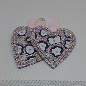 Rhinestone Heart Earrings